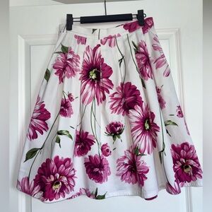 Floral Fit & Flare Midi Skirt